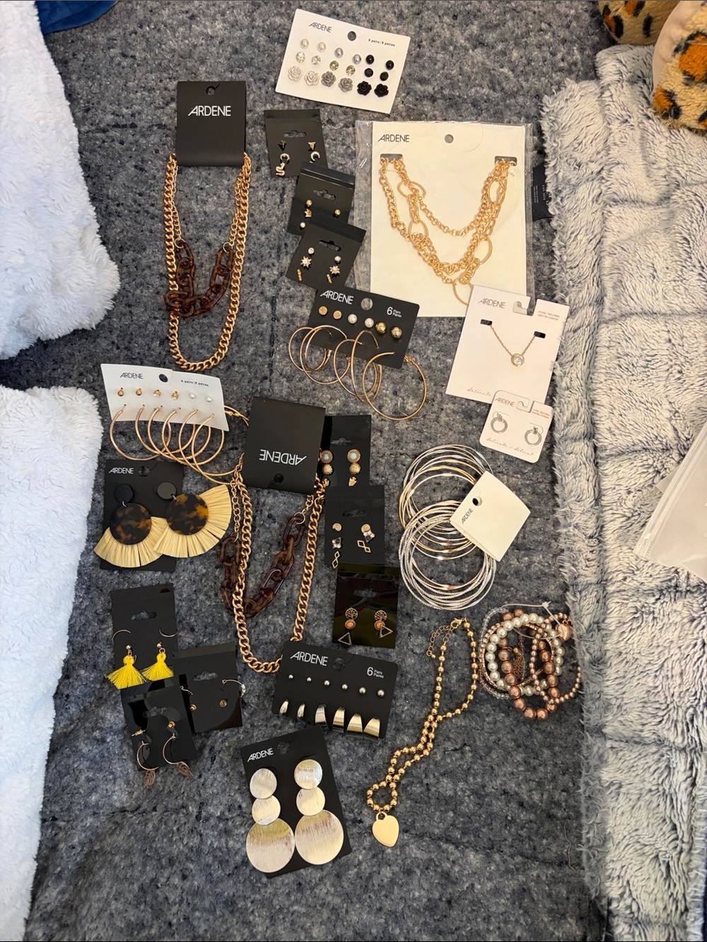 Ardene Gold-Tone Mixed Earring Collection with Yellow Accents